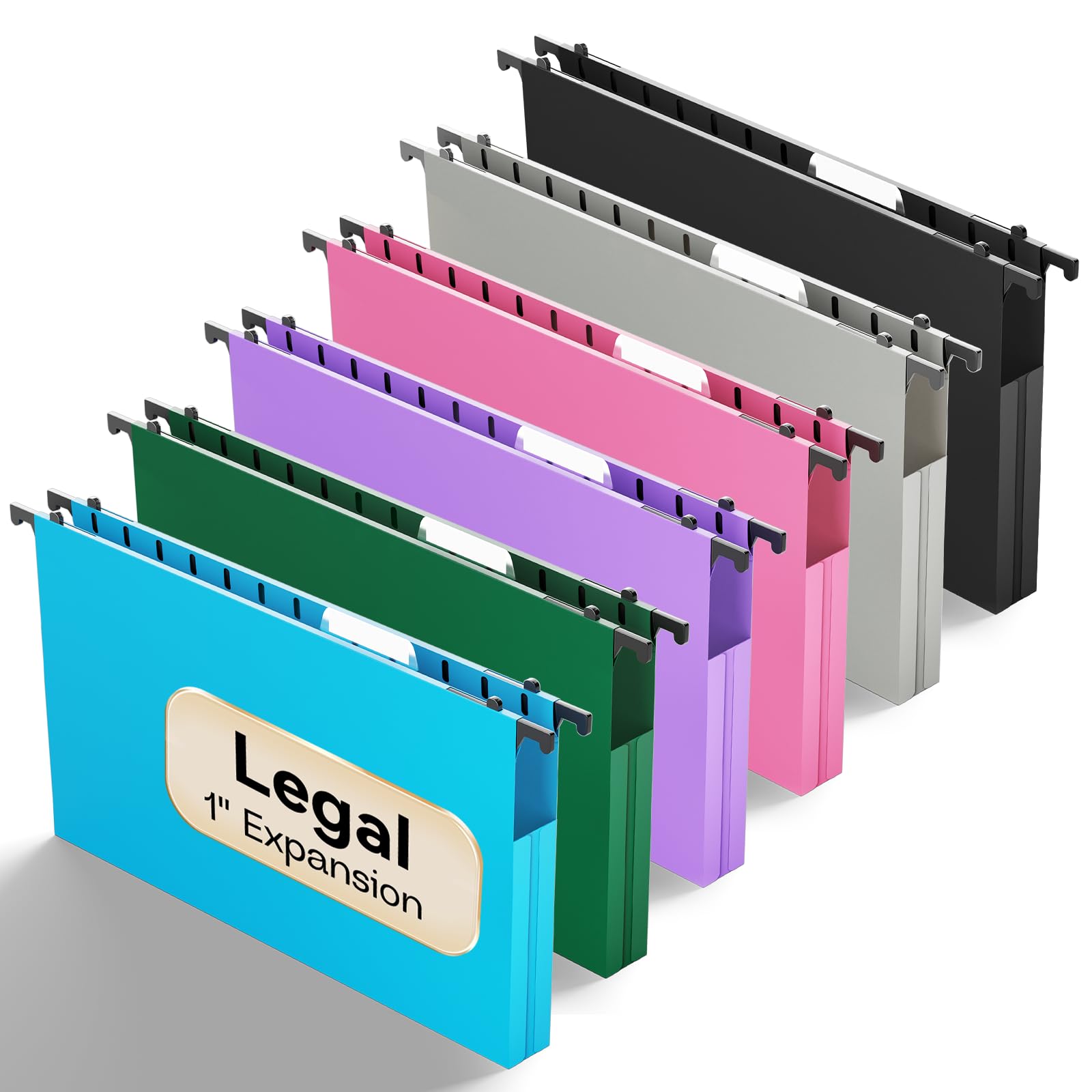 Photo 1 of NORDUN Plastic Legal Size Hanging File Folders,Heavy Duty 1 Inch Expansion with Adjustable Tabs,12 Pack Reinforced Legal Expandable Hanging Folders,Filing Cabinet Folder for Bulky Files-Colorfu