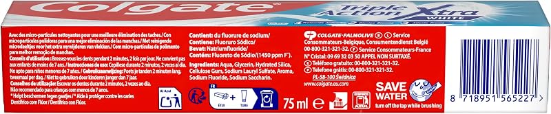 Triple Accion Xtra White, Pasta de Dientes, Pack 12 x75 ml