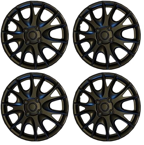 4 x 14 "mate negro Tapacubos (para Vauxhall Astra Corsa Agila Meriva