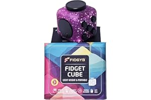 FIDGYB Cube Fidget Stress Relief Toy for Adults & Kids, Smooth, Quiet Sensory Toy for Anxiety, Focus & ADHD Idea[Starry]