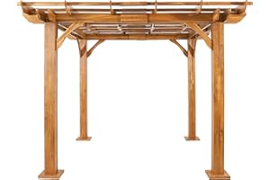 CHRISTOPHER KNIGHT HOME Thayer Outdoor 10' x 10' Pergola - Acacia Wood - Teak