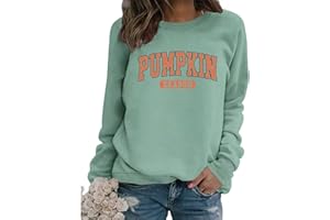 GINESBE Pumpkin Season Sweatshirt Women Fall Crewneck Halloween Shirt Vintage Graphic Long Sleeve Thanksgiving Pullover Top