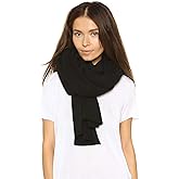 White & Warren Women's Cashmere Travel Wrap Scarf, Black, One Size