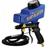 LE LEMATEC Sand Blaster Gun Kit for Air Compressor Rust Removal | Portable sandblaster, glass etching, pool tile cleaning, gravity &amp; siphon feed, Ceramic Nozzle, AS118-2C