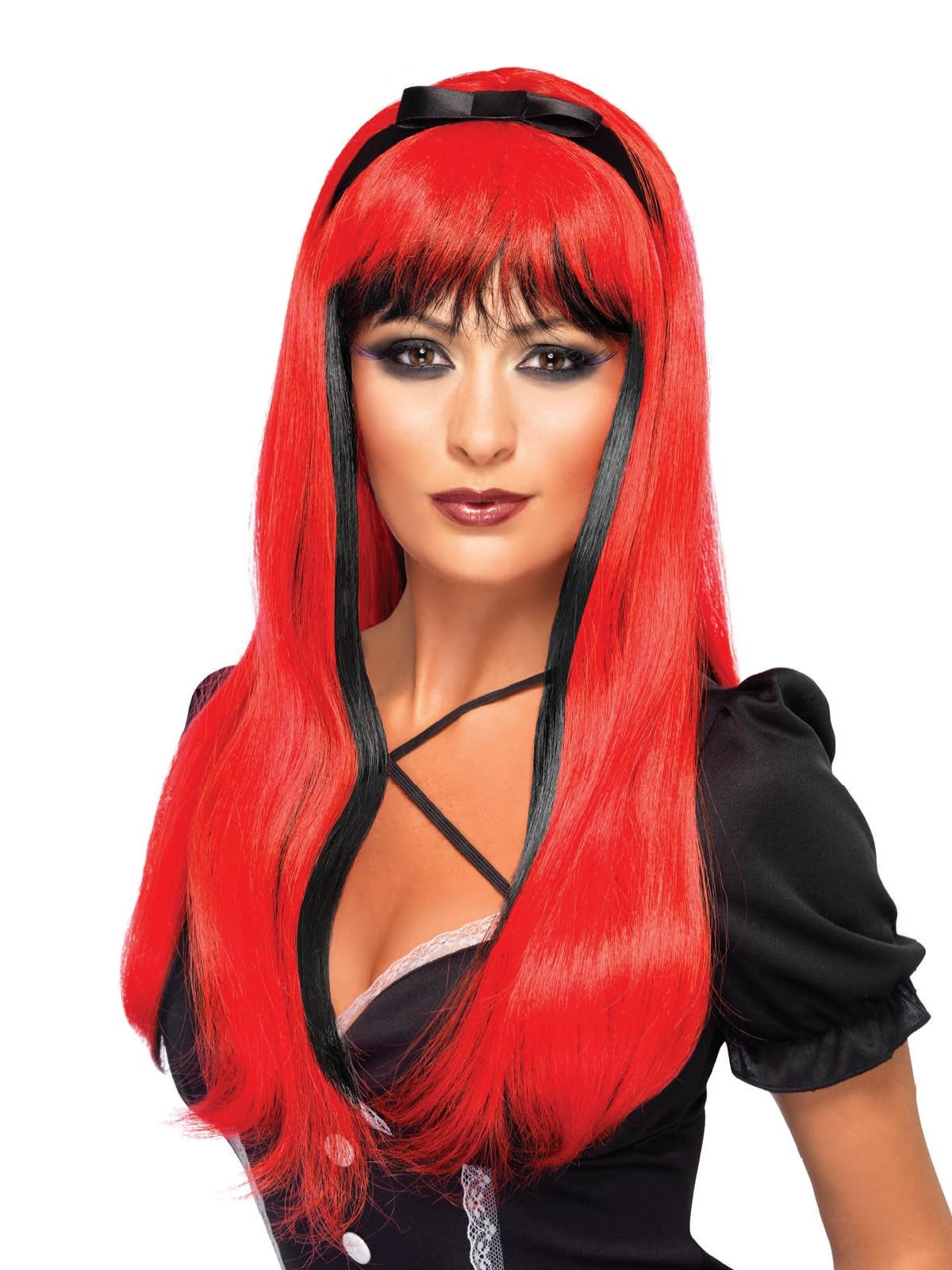 Smiffys Bewitching Wig, Red & Black , Halloween Fancy Dress Accessory, Witch Dress Up Wigs Halloween