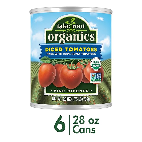 TAKE ROOT ORGANICS CANNED ORGANIC DICED TOMATOES, 28 OZ CAN (PACK OF 6 CANS)