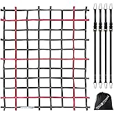 TENAXTERRA Cargo Net for Pickup Truck Bed with 4Pcs Ratchet Tie-Down Straps, 50"x66", (WLL) 1100lbs, Heavy Duty Storage Netting for Trailer's Cargo Carrier