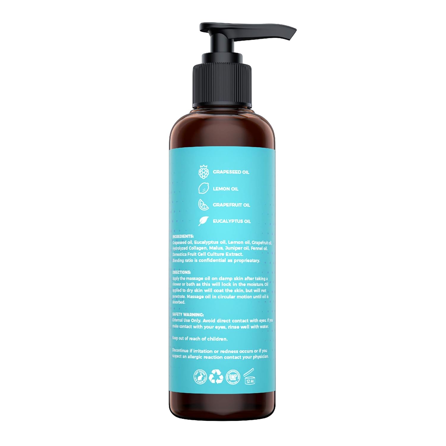 HoneyBull Anti Cellulite Cream Massage Oil (300mL) Skin Tightening Body Lotion 100% Natural : Beauty