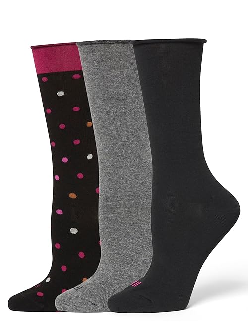 HUE Women's Jeans Sock (Pack of 3), Multi Dot, One Size