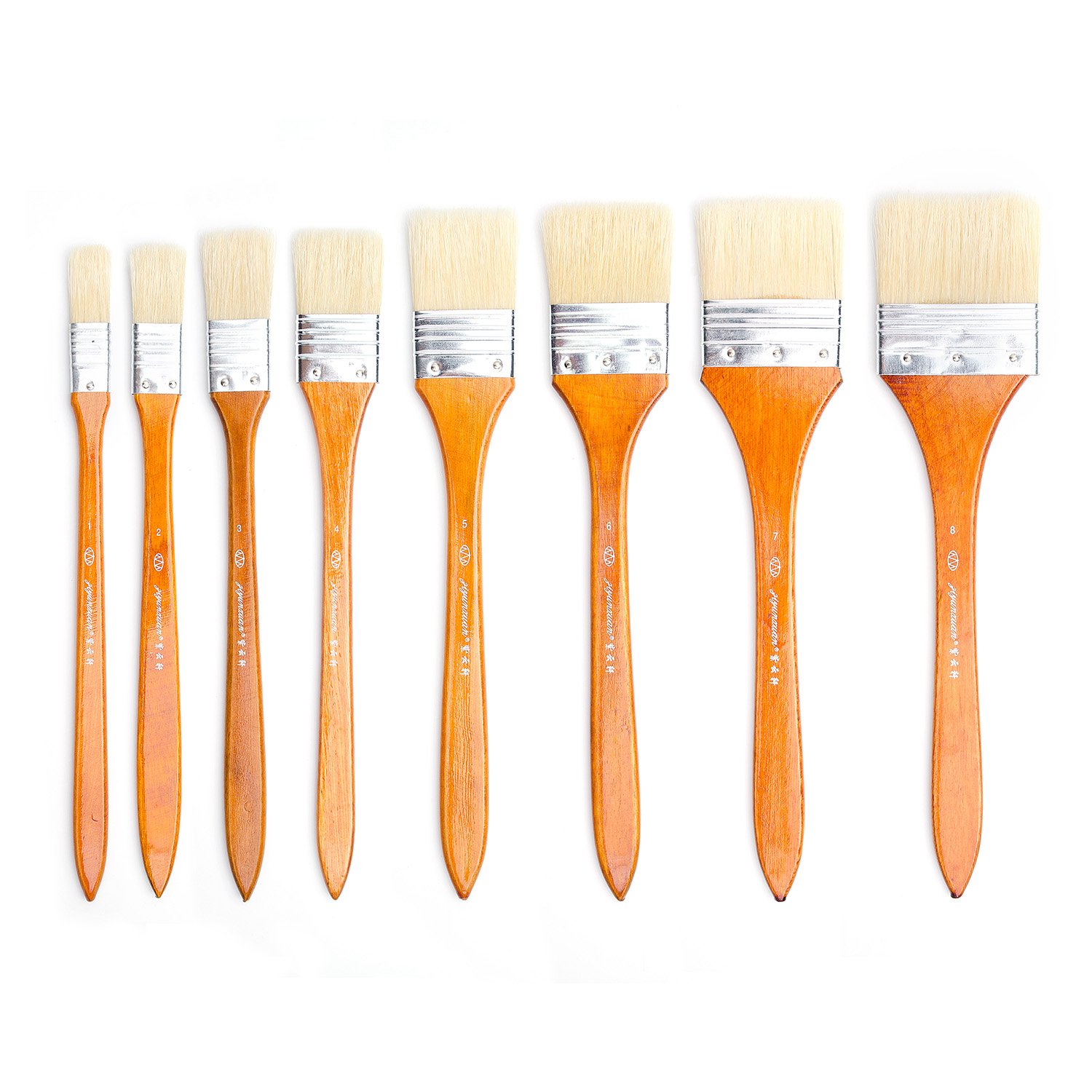 8 Pieces Large Flat Artist Bristle Paint Brush Wash Brushes Set for Oil  Water Color Acrylic Paint: Amazon.in: Home & Kitchen