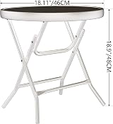 PHI VILLA Folding Outdoor Side Table - Black Tempered Glass, 46x46cm view 3