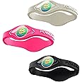 Power Balance the Original Genuine Performance Wristband, Silicone rubber Wristbands Bracelets sports bracelet wristband for men women, power 3 pack bangles, safe Waterproof Lightweight durable, size of M+M+L（M 19.0CM/L 20.5CM)