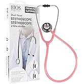 BIOS Diagnostics Premium Dual Head Stethoscope in Pink, for Doctors, Nurses, Students, Home Health, Lightweight, Clinical, Fi