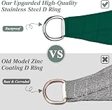 Teynewer Sun Shade Sail Triangle 5x5x5m UV 98% Green with Free Rope view 4