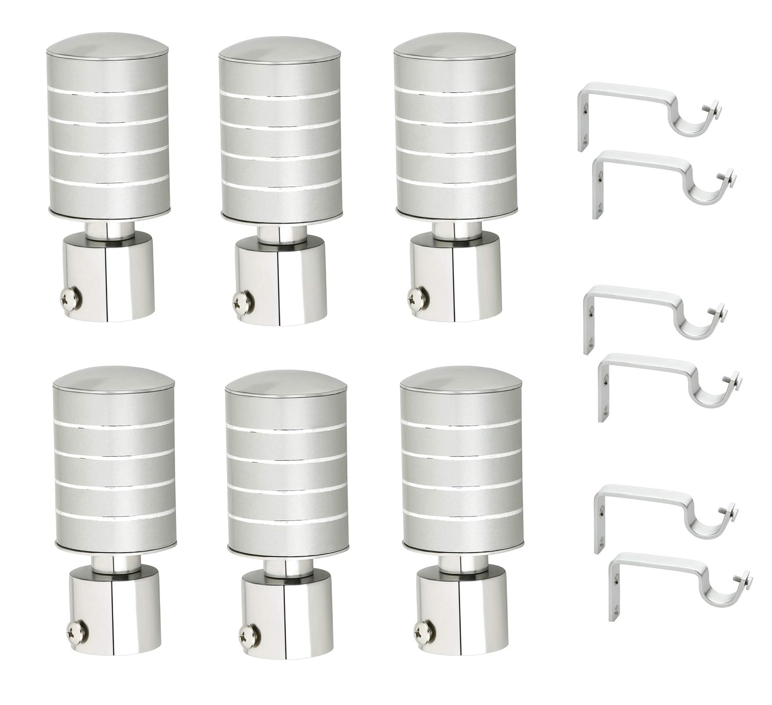 Aone Classic Silver Color Premium Curtains Brackets Door And