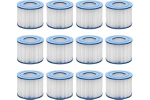 JDNRXO 12 Pack Hot Tub Filter Type VI Spa Filters Cartridge Compatible with SaluSpa Coleman 90352E 58323 90427E Inflatable Hot Tub, Pool Filters Accessories Replacement for Above Ground Swimming Pools