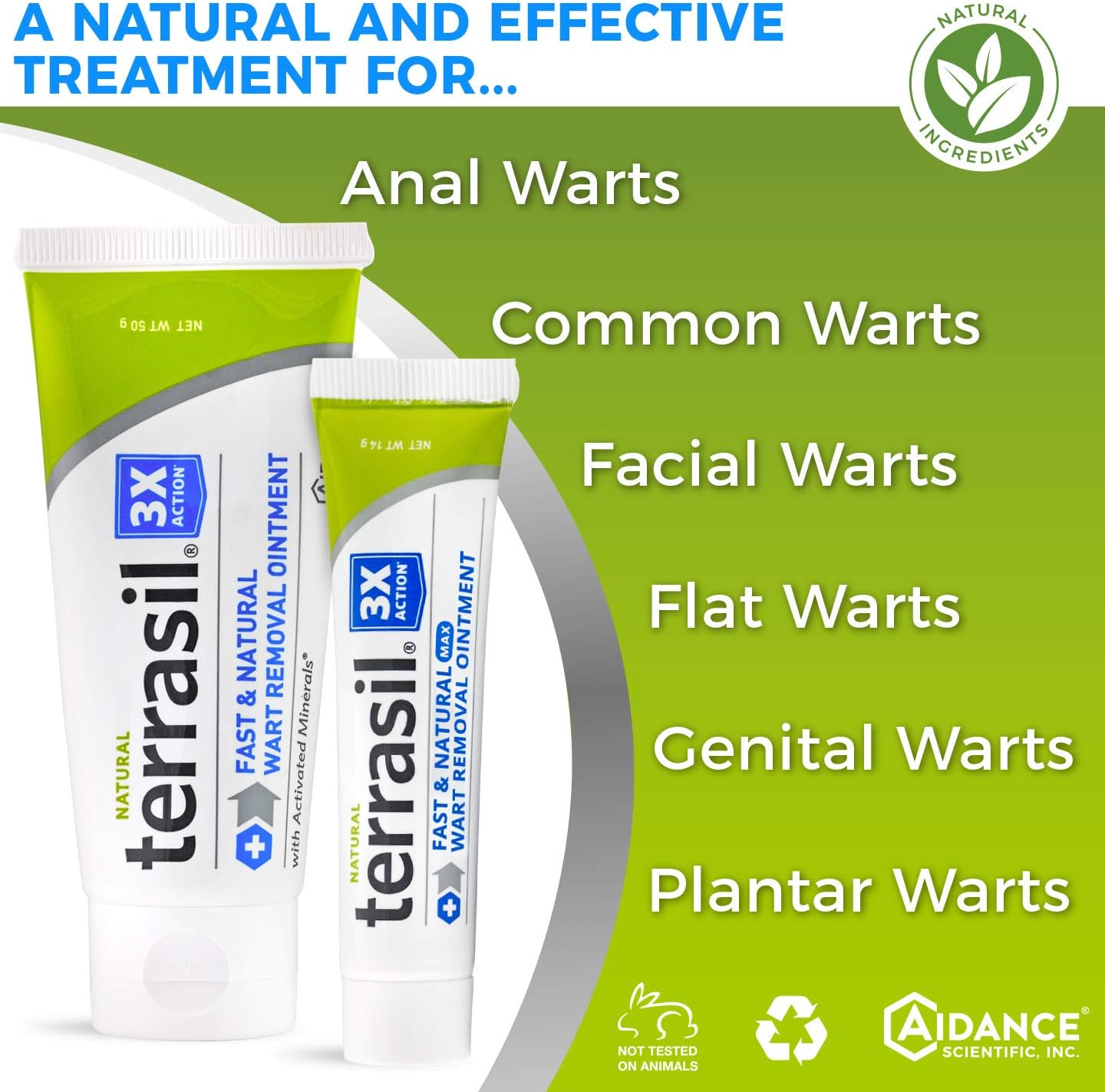 Wart Remover MAX - Safe for Sensitive Skin Natural Pain Free Salicylic Acid Free Patented Treatment for Plantar Genital Facial Warts by Terrasil - 14gm Tube: Health & Personal Care