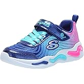 Skechers Kids Wavy Beams - Ombre Express Sneaker, Navy/Multi, 11.5 Little Kid