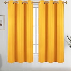 Diraysid Yellow Grommet Blackout Curtains for