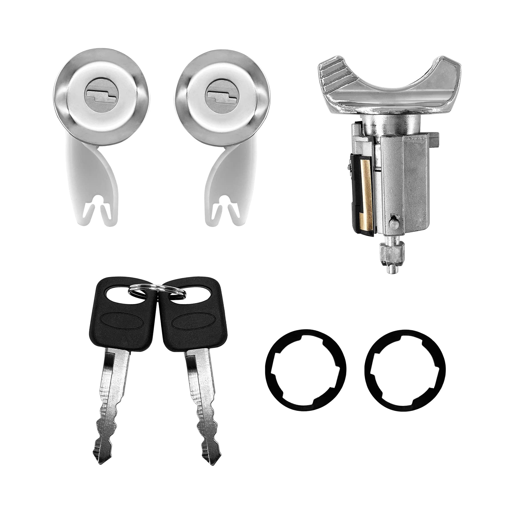 Photo 1 of Door Lock Cylinders Set & Ignition Switch with Keys | Replacement For 1990-1995 Ford F150/250/350, E150/250/350, Ranger, Bronco & Mercury Grand Marquis Vehicles
