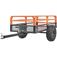 VEVOR Heavy Duty Steel ATV Dump Trailer, 1500-Pound Load Capacity 15 Cubic Feet, with Removable Sides and 2 Tires, Tow Behind