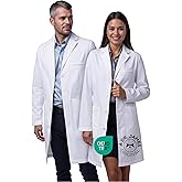 Dr. James Premium Unisex Lab Coat, Multiple Pockets, Tailored Fit, Button Closing, 39" Length