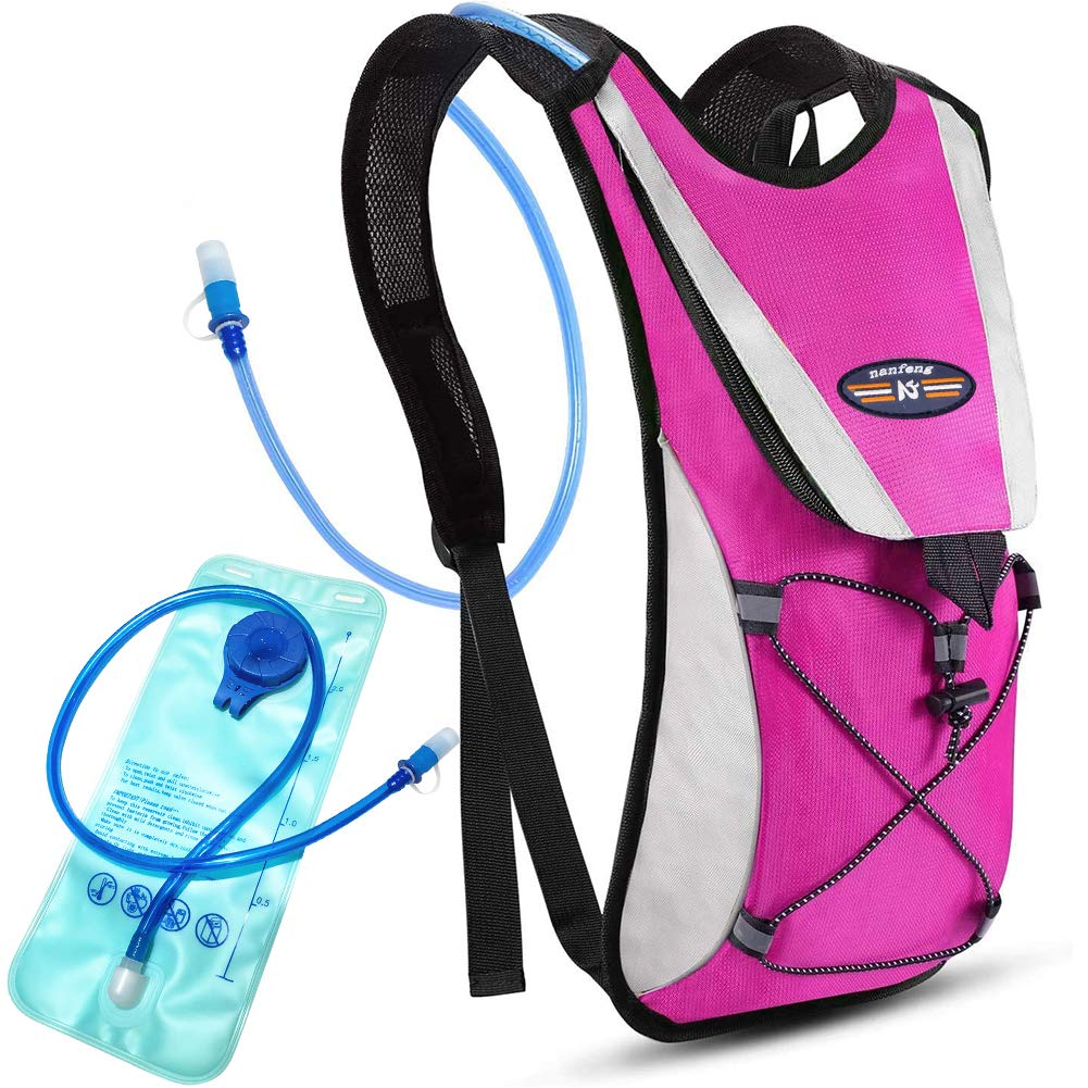 Tyuodna Hydration Backpack with Bladder, 5L Hydration Pack Lightweight Hiking Backpack Hydration Vest Bag Pack, for Outdoor Cycling Running Climbing Hiking Camping (Pink)