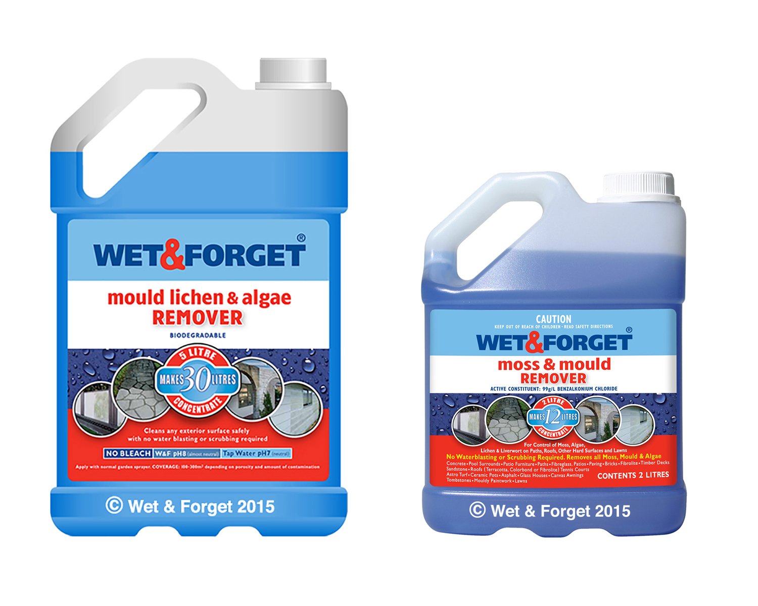 Wet and Moss Mould Lichen and Algae Remover 5 Litre PLUS 2 Litre