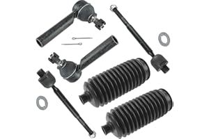TRQ Front Steering Kit Steering Rack & Pinion Bellow Tie Rod Compatible with 2003-2009 Lexus GX470 Toyota 4Runner