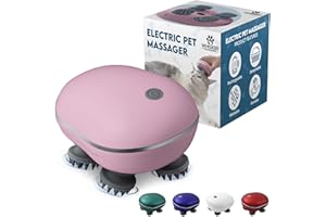 WHISKER WONDERS Scalp Massager Pet-Friendly Silicone Massage Brush - Soothing Head, Scalp and Body Scrubber for Pets - Cat Face Electric Sratchers - Gentle Grooming Tool for Ultimate Relaxation (Pink)