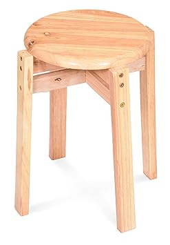 Haneez Wood Square Leg Barstool with Natural Finish I for Adults and Childrens