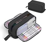 Howala Large Capacity Pencil Case 4 Compartments Canvas Bag Organizer