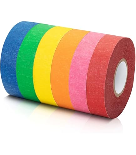 8-Pack Colored Masking Tape – 480ft Total X 0.5 Inch Wide, Rainbow Craft Tape For Kids, DIY Projects, Labeling, And Color-Coding, Removable And Writable