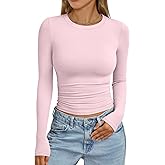 Trendy Queen Womens Long Sleeve Shirts Crop Tops Fall Fashion 2026 Going Out Basic Winter Clothes