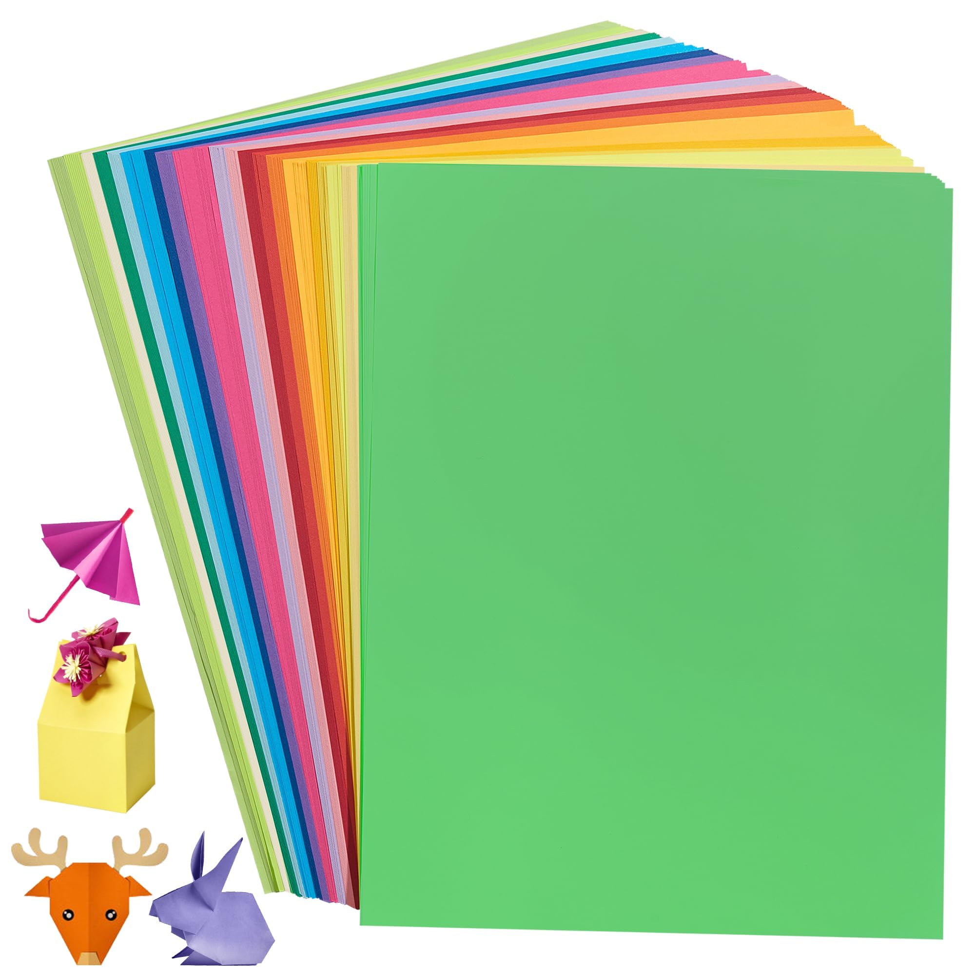 Coloured Origami Paper 200 Sheets, A4 20 Bright Colors 70gsm 8.3"×11.7” Double-Sided Folding Paper for DIY Arts Crafts Projects Kids Adults UAP200B