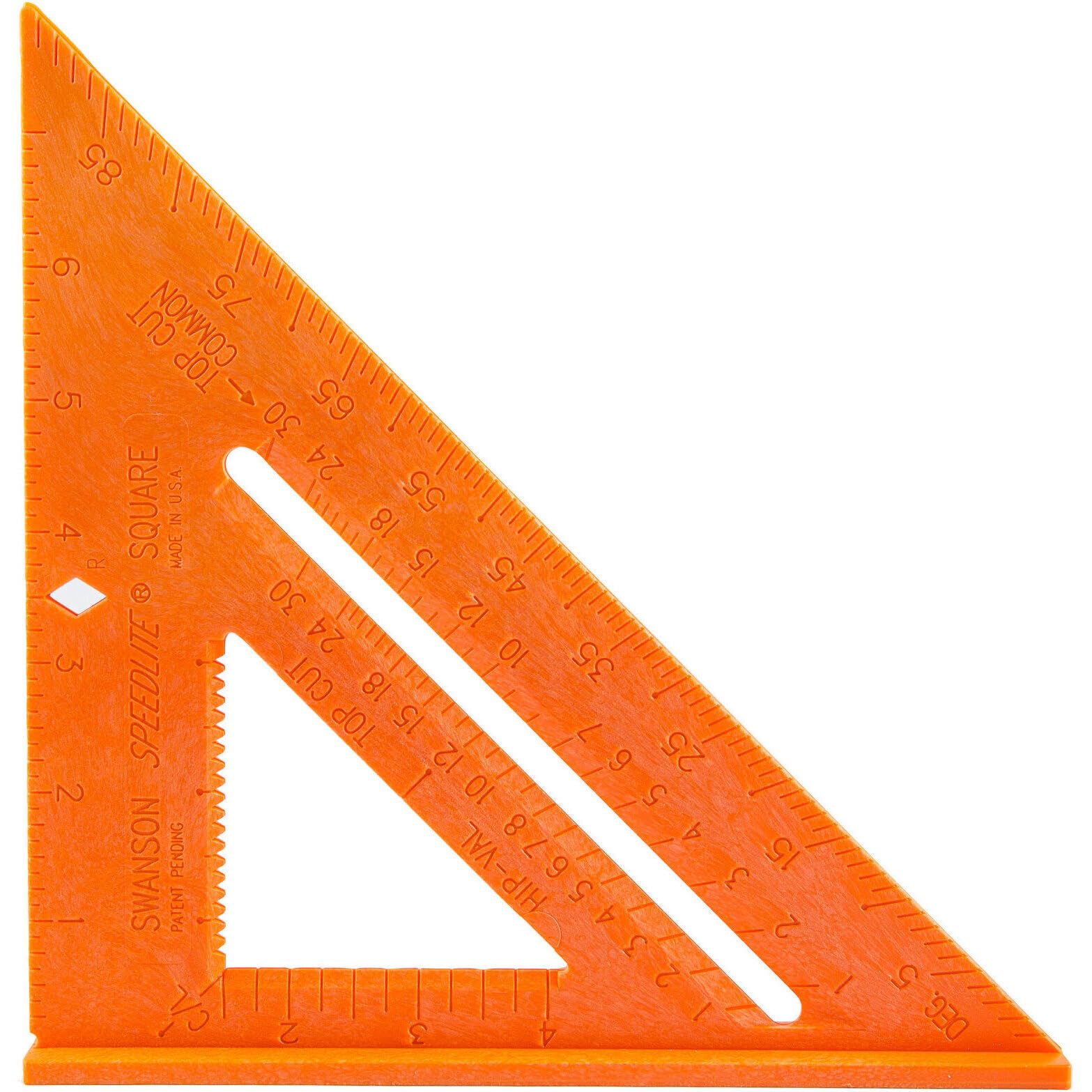 Swanson Tool Co T0118 8 inch Orange Composite Speedlite Speed Square Layout Tool, Made of High Impact Polystyrene