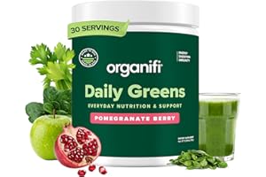 Organifi Daily Greens - Everyday Nutrition and Support - Greens Powder for Energy, Digestion, and Immunity, 30 Servings