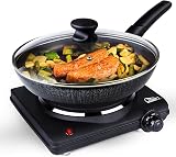 Uten Stainless Steel Single Hotplate 1250-1500W 5 Power Levels Cast Iron view 9