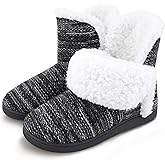 MIXIN Women Comfort Warm Fluffy Faux Fur Slipper Boots Soft Memory Foam Ankle Booties House Pull on Shoes Anti-Slip Sole Indoor Outdoor