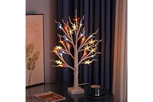 NXUEBDU 4th of July Patriotic Decorations Tree, 2 feet 24 LED Warm White Birch Tree with LED Lights, USB or Battery Operated Light Up Tabletop Tree Lamp for July Independence Day Party Decoration