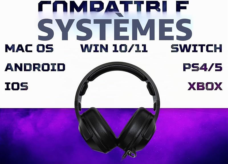 Predator Galea 350, Casque Gaming, avec Câble 3,5 mm Jack, Driver Audio 50 mm, Impédance 32 ohm, Puissance 20mW, Bande Réglable, Microphone Rétractable Unidirectionnel, Contrôle du Volume, Noir