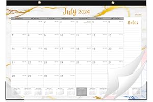 FRASUKIS Desk Calendar 2024-2025 - Desk Calendar Jul.2024 - Dec.2025, Calendar 2024-2025 with Large Ruled Blocks, Colorful Marble 17" x 12"
