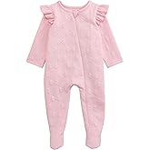 Mud Pie baby-girls Mud Pie Baby Pink Quilted Bow Sleeper