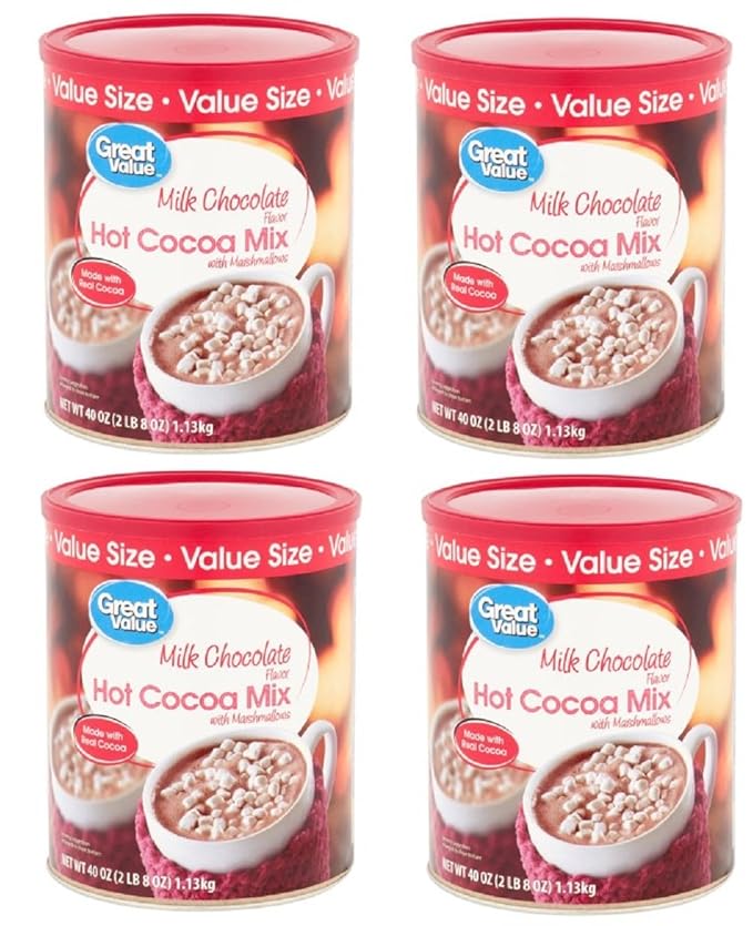 Amazon.com : Pack of 4 - Great Value Hot Cocoa Mix, Milk Chocolate with ...