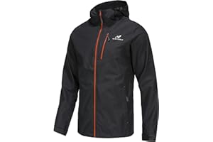 NORDIC OUTLAND Mens Lightweight Hooded Waterproof Rain Jacket Breathable Raincoat Shell for Outdoor Mountain Hiking