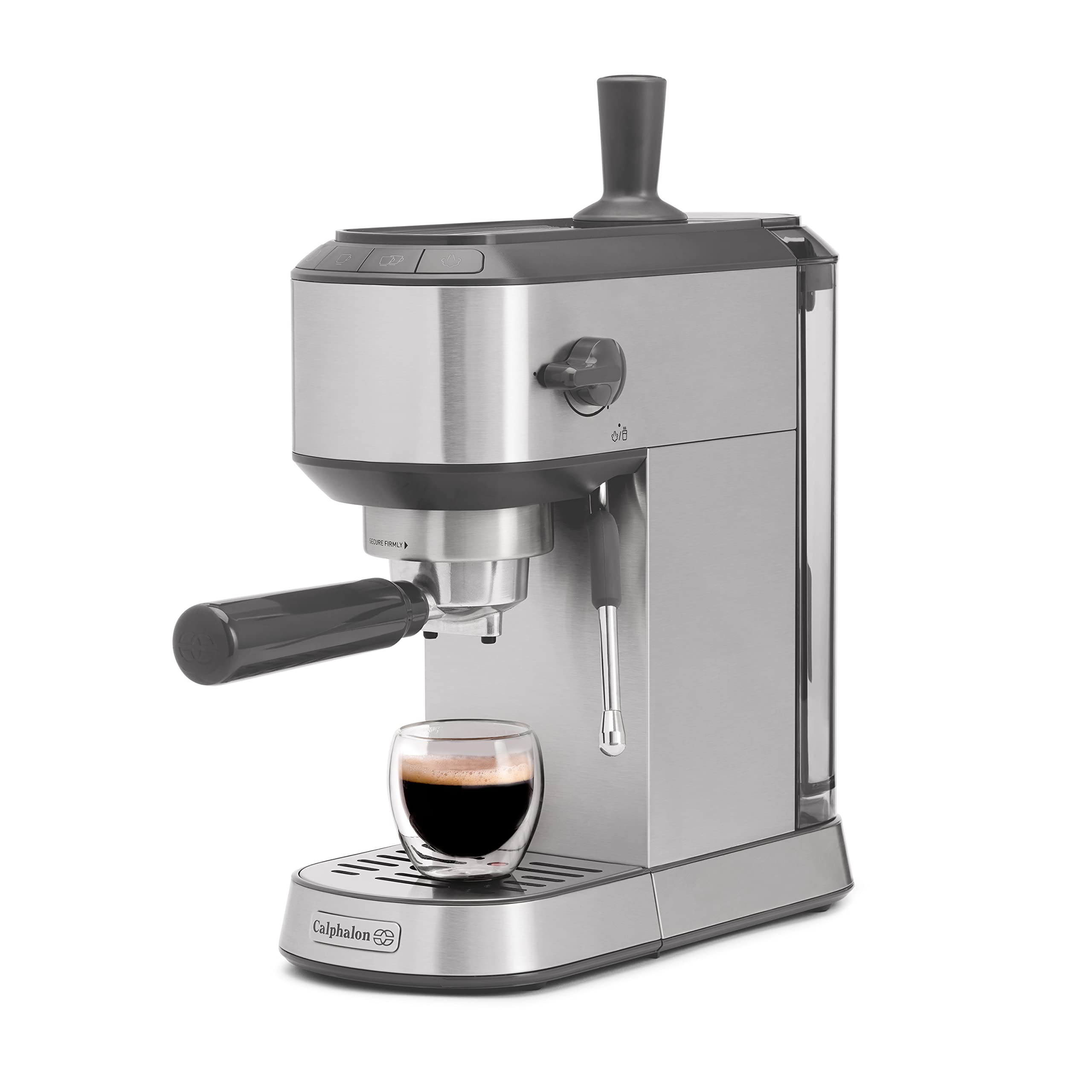 Photo 1 of Calphalon Compact Espresso Machine, Home Espresso Machine with Milk Frother, Stainless Steel