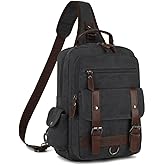 Vintage Messenger Bag, Canvas Backpack for Travel, Men's Shoulder Bag, Dual-use Bag for Hand Carry and Crossbody Carry