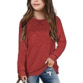 Girls Long Sleeve Shirts Casual Crewneck Tops