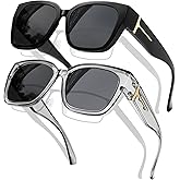 KANASTAL Over Glasses Sunglasses Polarized Fit Over Sun Glasses Oversized Design Fashion Wrap Around Shades 2 Pack