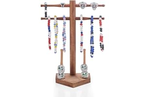Eorakla Wooden Baseball & Softball Championship Ring Holder with Drip Necklace Display – Sports Organizer for Jewelry & Awards - HONOR
